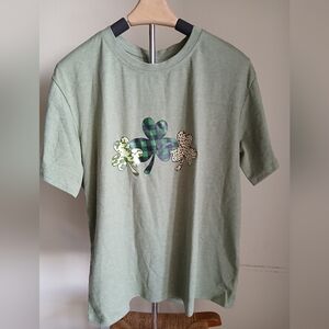 NWT Shein Green T Shirt Shamrock St. Patrick Day